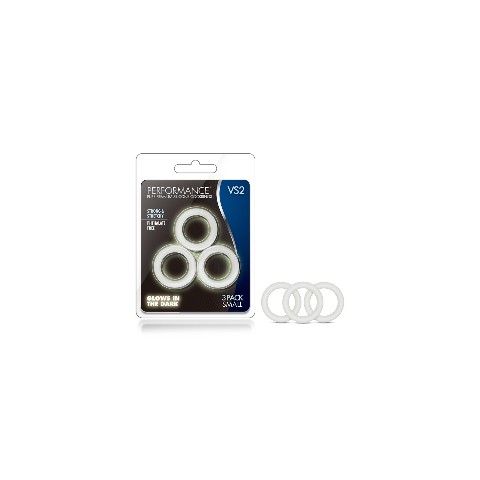 Performance VS2 Pure Premium Silicone Cockrings 3-Pack Small White