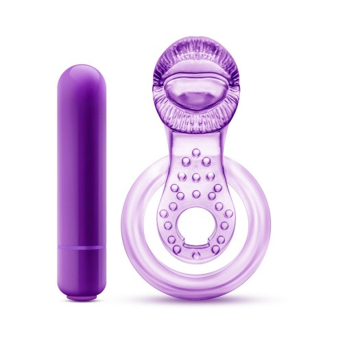 Vibrating Double Strap Cockring for Couple Pleasure