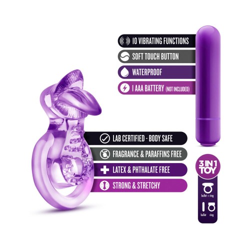 Cockring Vibrador Doble Correa para Placer en Pareja