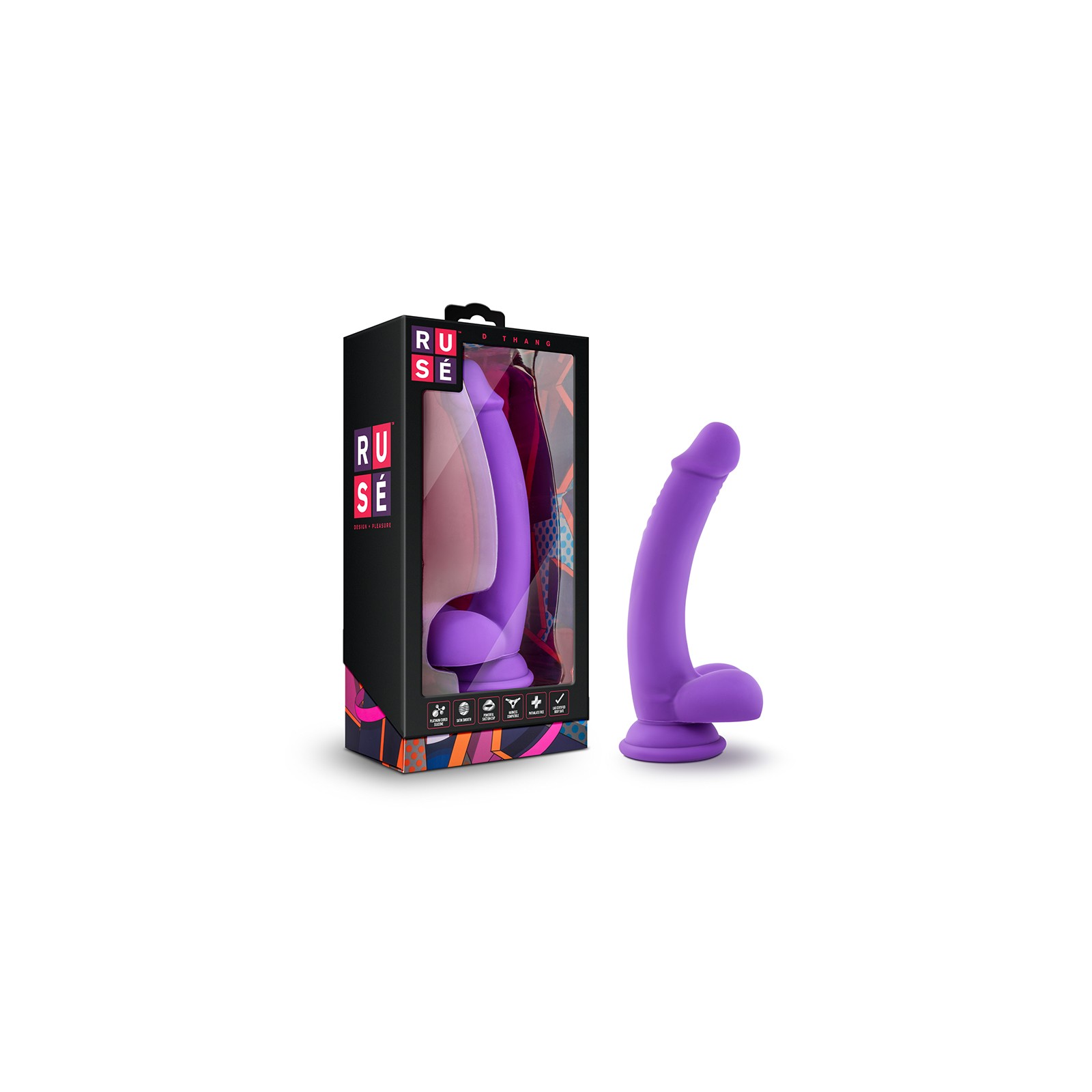 Ruse D Thang Semi-Realistic Dildo with Balls Purple