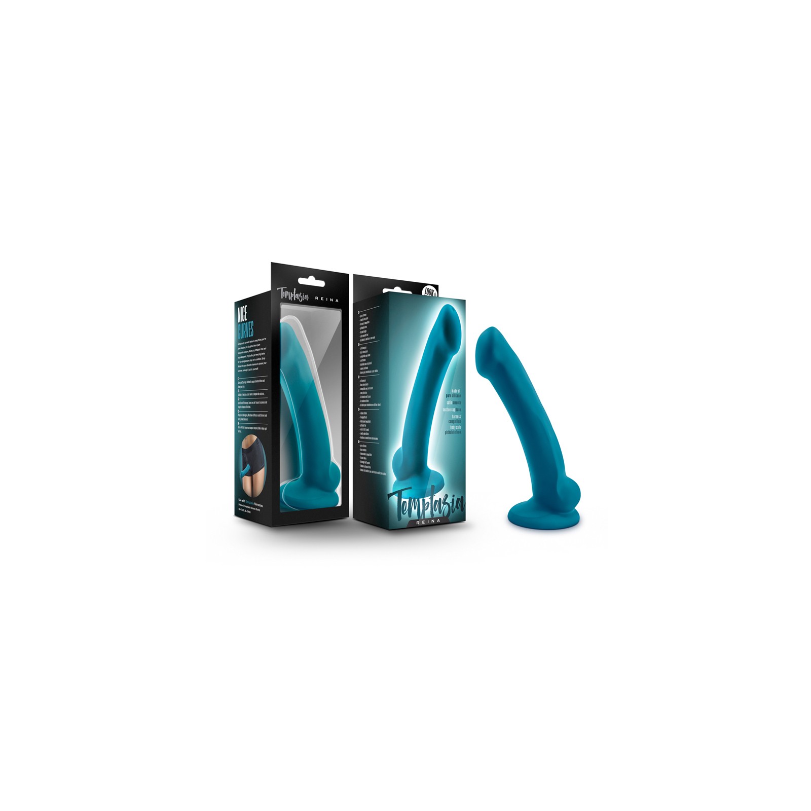 Dildo de Silicona Temptasia Reina 7 in. Teal