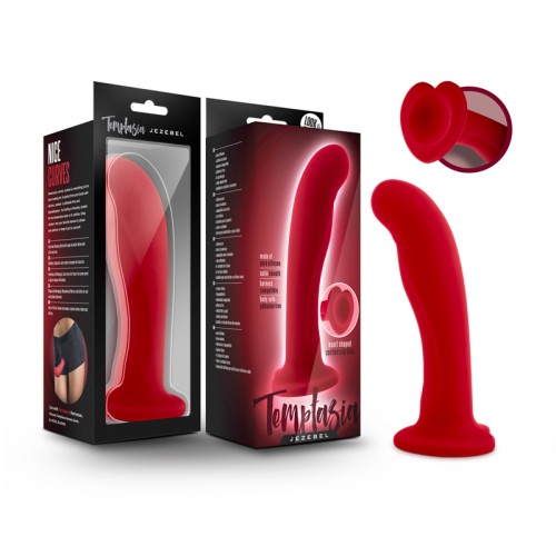 Dildo Curvo de Silicona Jezebel de Temptasia con Ventosa