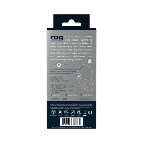 VeDO Roq Rechargeable Ring - Black - Powerful Cock Ring