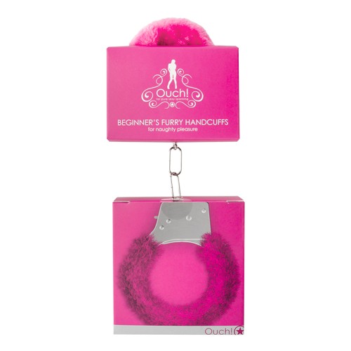 Ouch! Beginner's Furry Handcuffs Pink - Playful Restraint