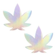 Neva Nude Holographic Weed Leaf Nipple Pasties