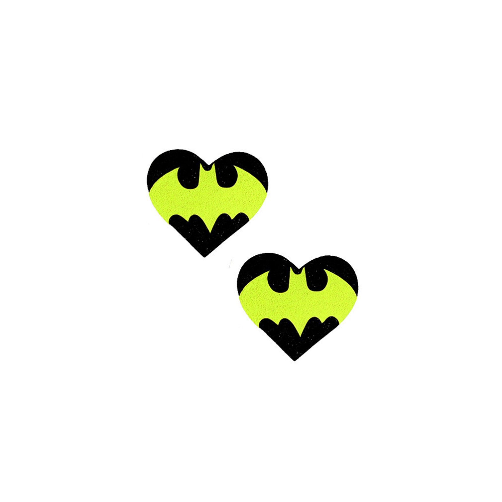 Neva Nude Pasty Heart Neon Batman Signal Glitter Black