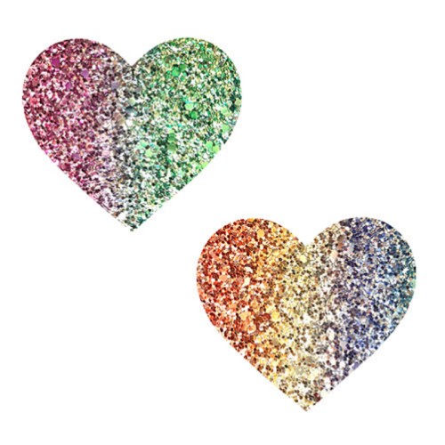 Neva Nude Heart Glitter Pasties for Teasing