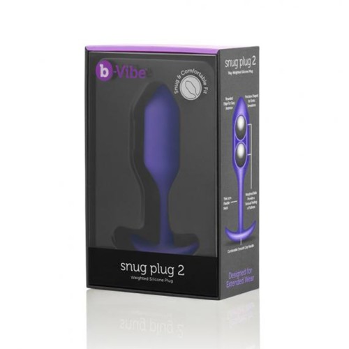 Plug Anal Silicona Ponderada b-Vibe Snug Plug 2 - Púrpura