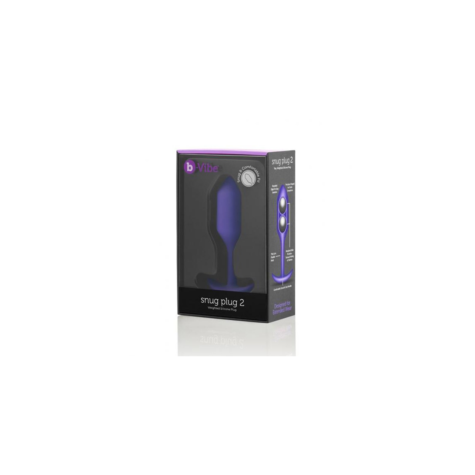 b-Vibe Snug Plug 2 Weighted Silicone Anal Plug - Purple