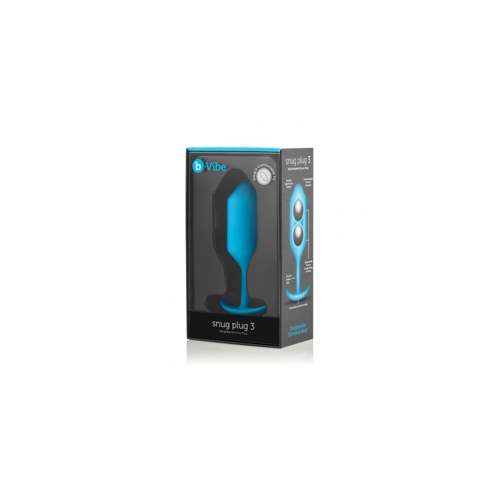 Plug Anal con Peso Snug 3 de Silicona Teal - b-Vibe