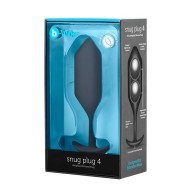 b-Vibe Snug Plug 4 Tapón Anal de Silicona con Peso Negro