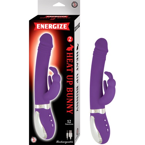 Energize Heat Up Bunny 2 Púrpura - Juguete de Placer Calentador