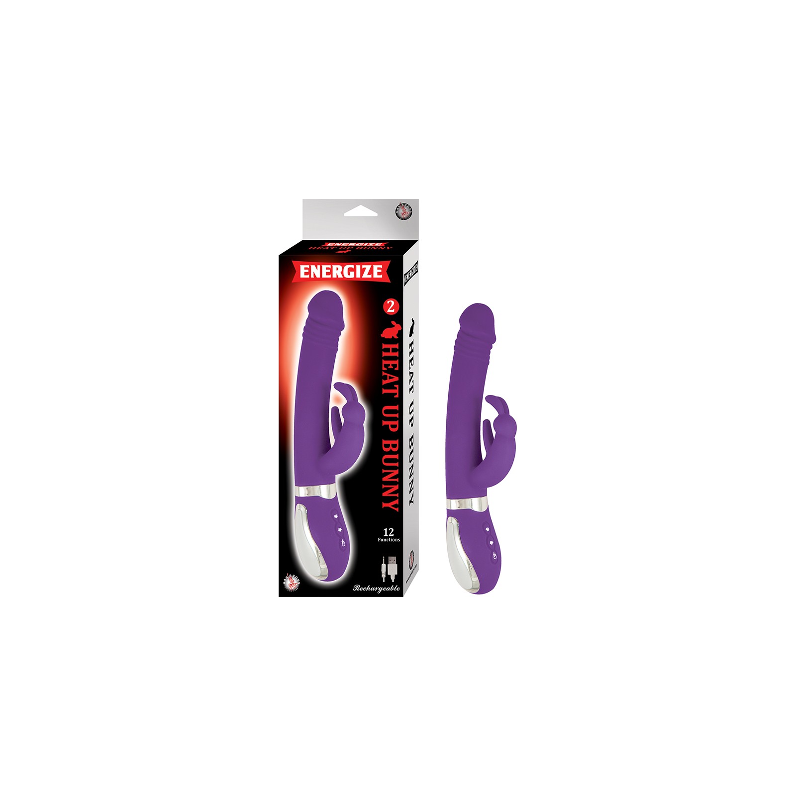 Energize Heat Up Bunny 2 Purple - Warming Pleasure Toy