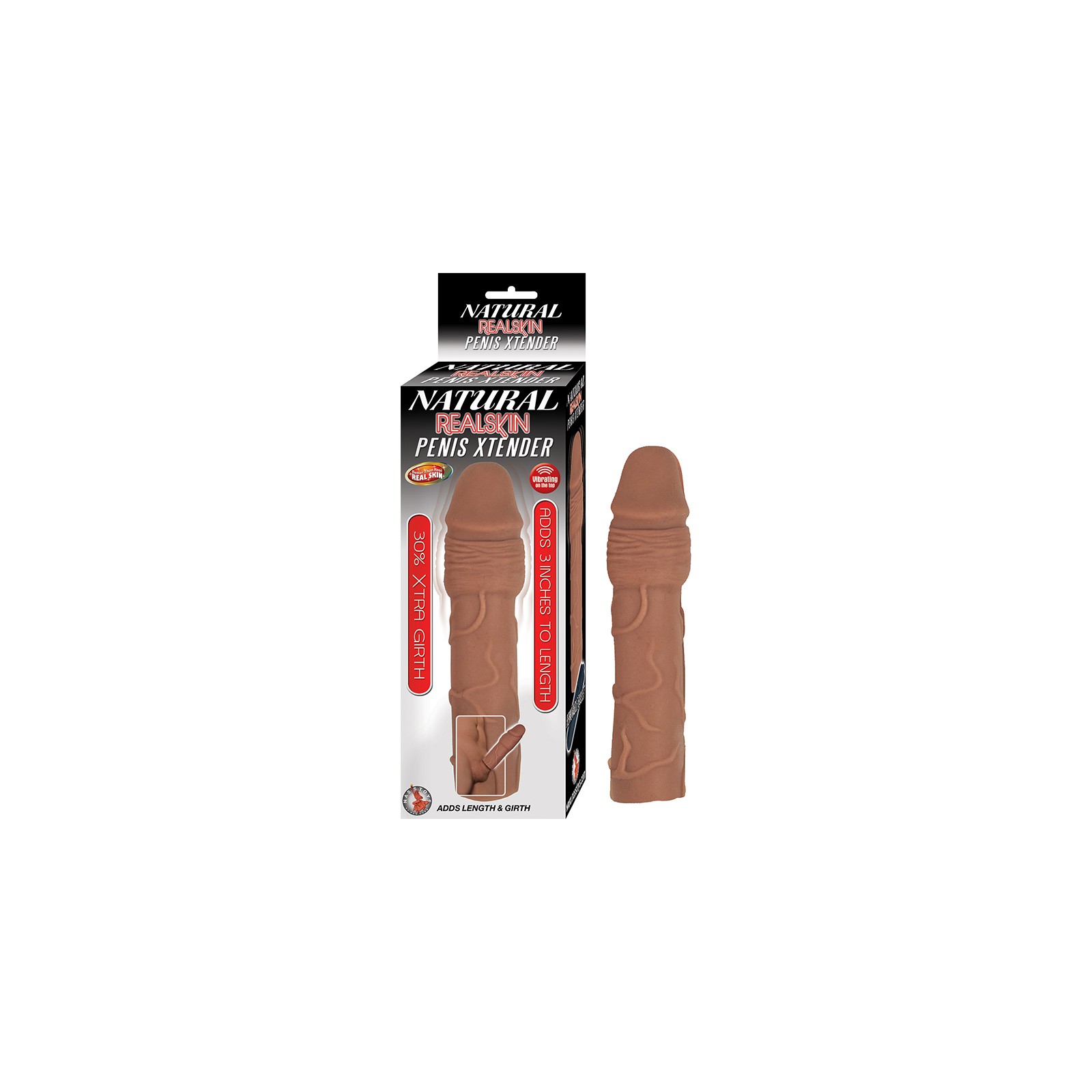 Natural Realskin Penis Xtender with Bullet