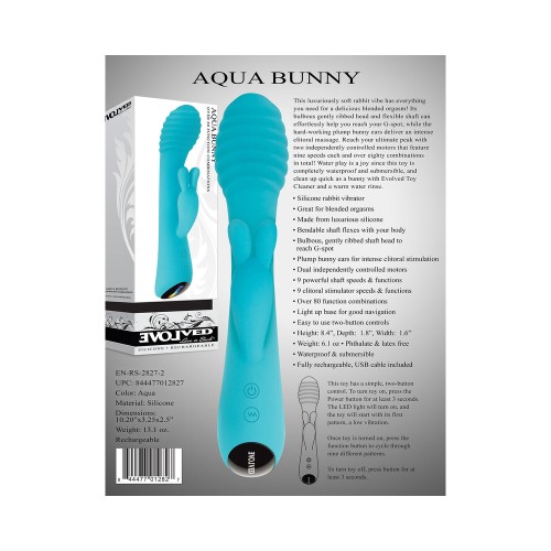 Evolved Aqua Bunny Rechargeable Rabbit Vibrator