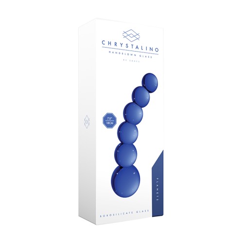 Chrystalino Planets Dildo de Vidrio Curvado con Bolas Azul