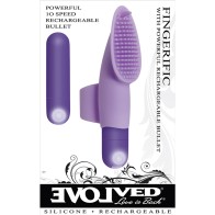 Evolved Fingerific Vibrador de Silicona Recargable para Dedos Púrpura