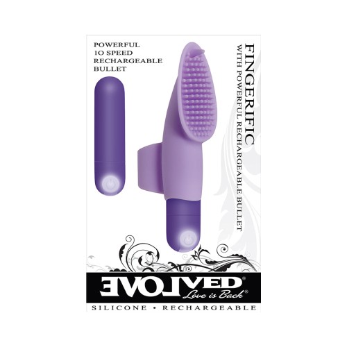 Evolved Fingerific Vibrador de Silicona Recargable para Dedos Púrpura