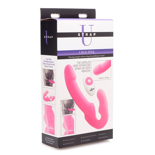 Strap-U Remote Strapless Strap-On Pink - Intense Dual Vibration