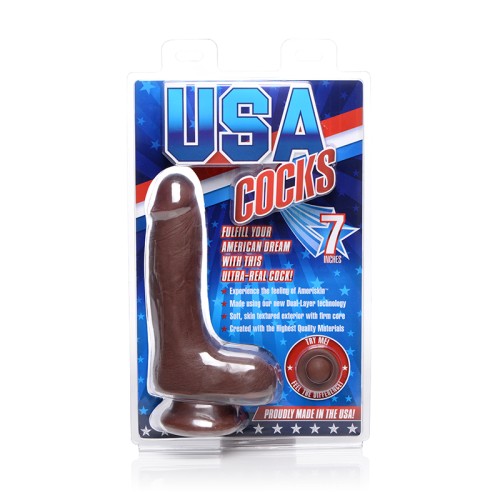 Dildo Ameriskin de Densidad Dual 7in Dark