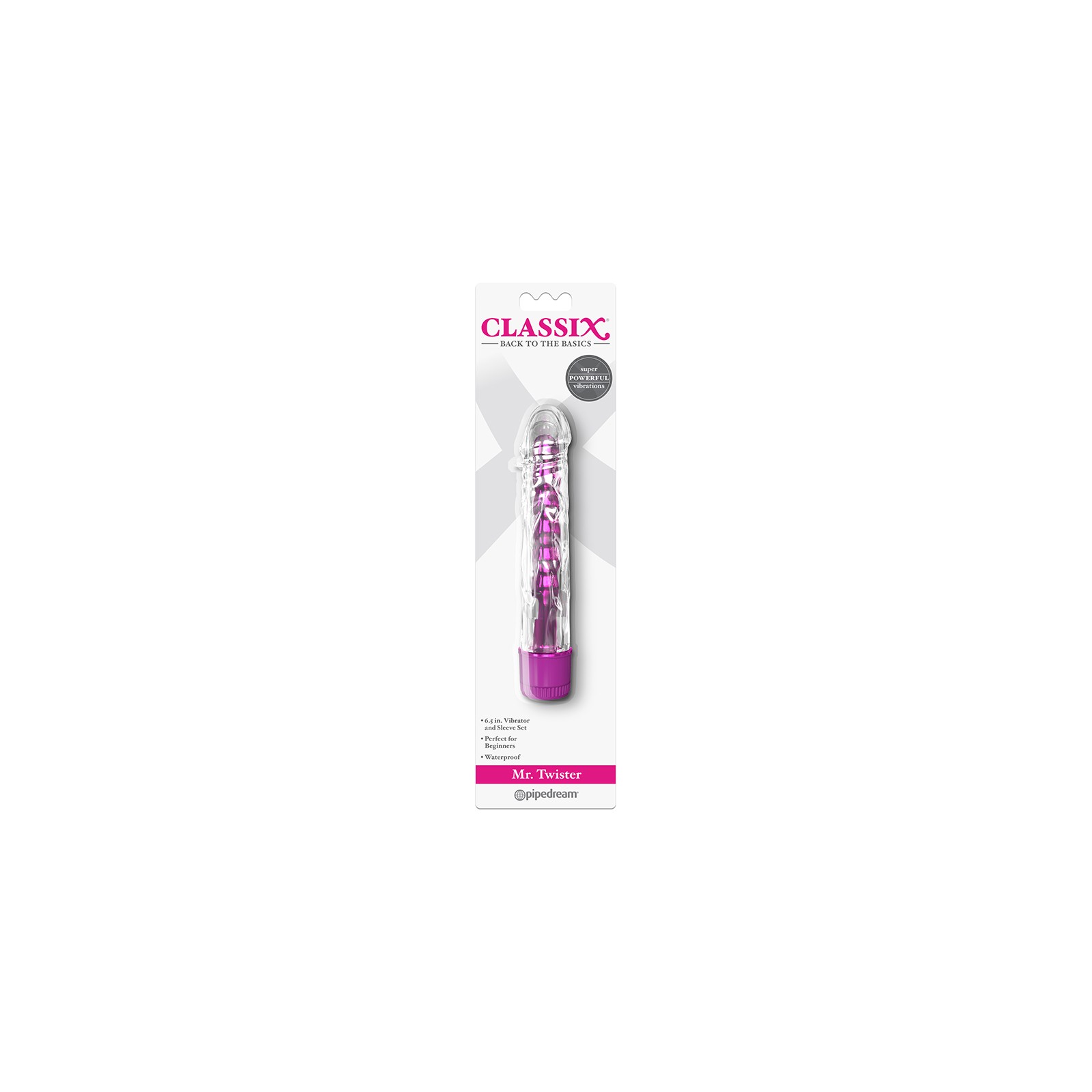 Pipedream Classix Mr. Twister Vibrator and Sleeve Set Pink