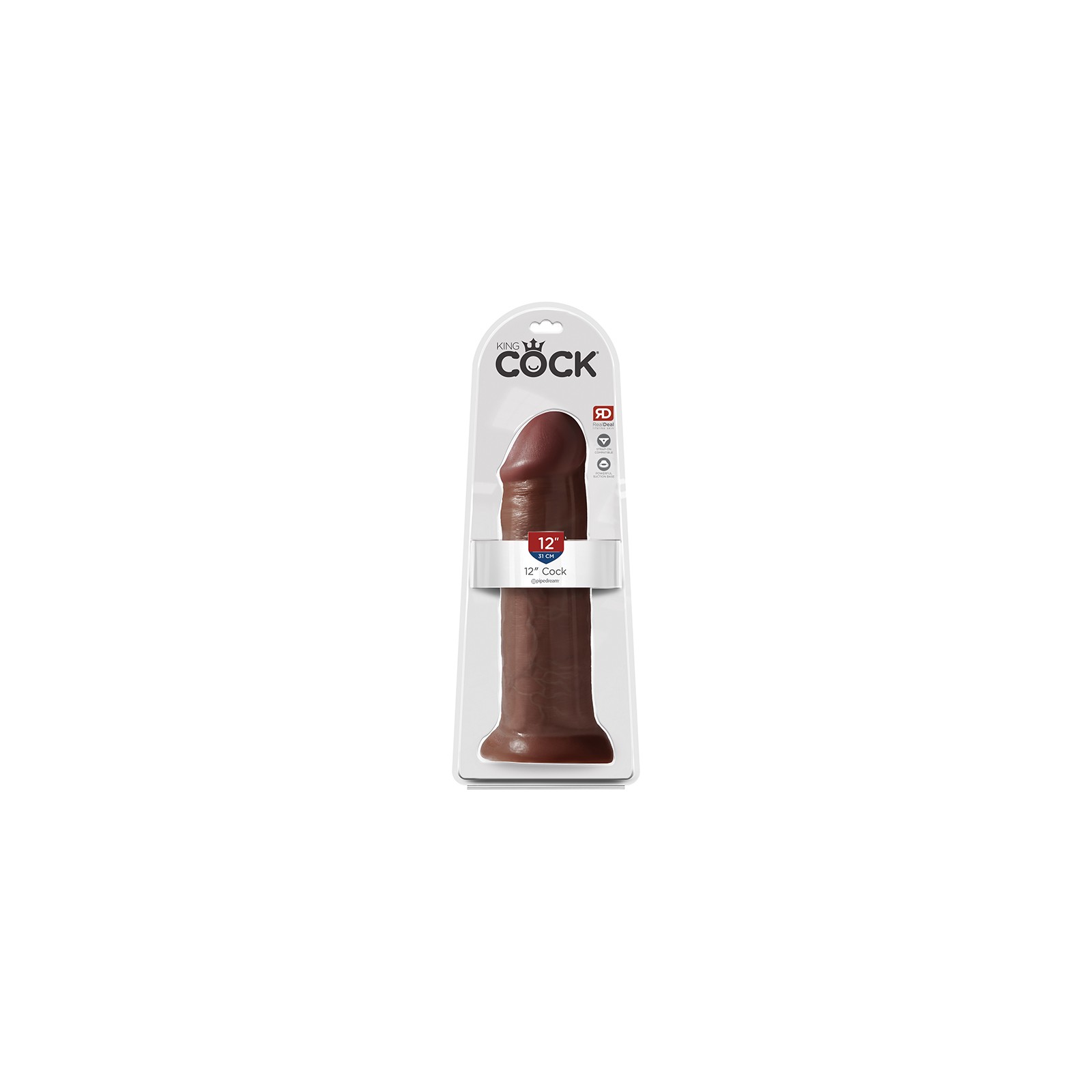 Pipedream King Cock 12 in. Realistic Dildo with Suction Cup Brown