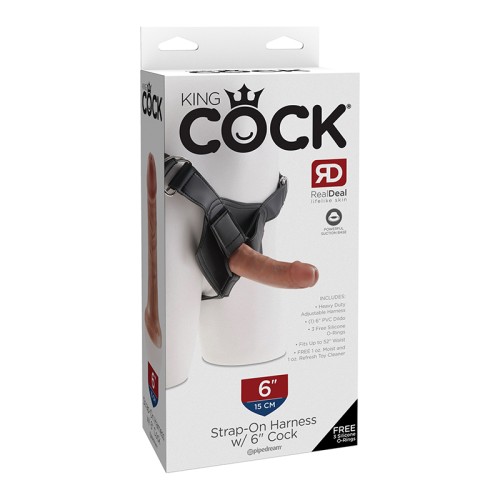 Pipedream King Cock Strap-on Harness 6 in. Cock Tan