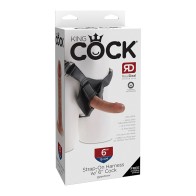 Arnés Pipedream King Cock con Dildo de 6 in. Beige