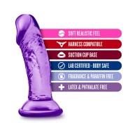 Dildo Suave y Pequeño 4 in. Púrpura