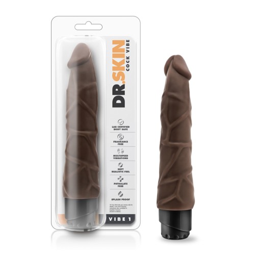 Dr. Skin Vibe 1 Dildo Vibrador Realista Marrón