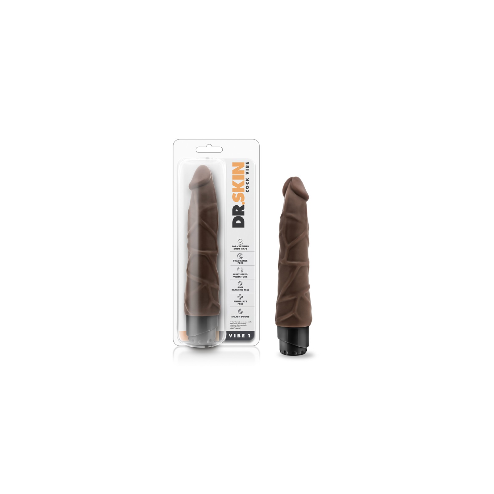 Dr. Skin Vibe 1 Dildo Vibrador Realista Marrón