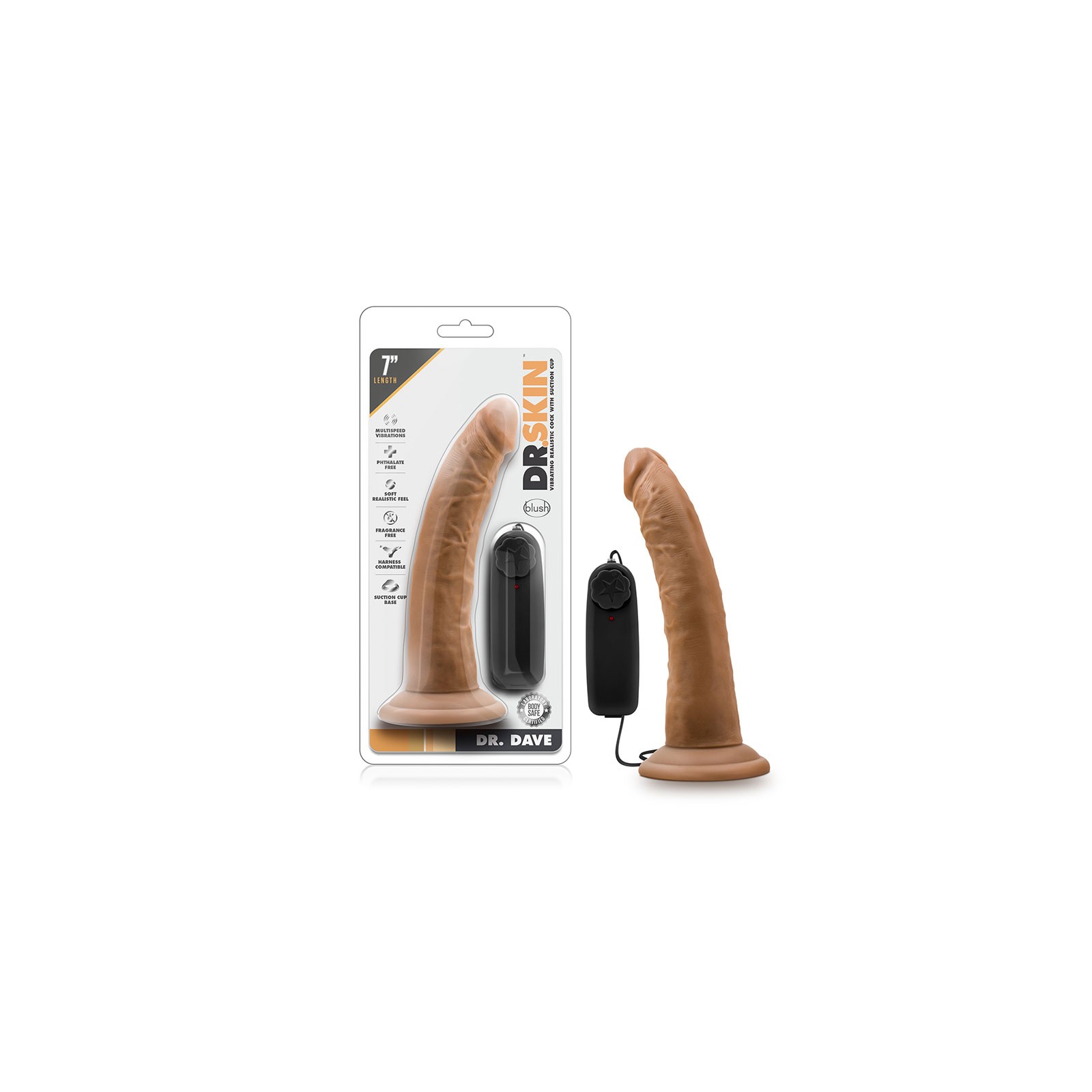 Dildo Vibrante Realista Dr. Skin Dr. Dave para Placer