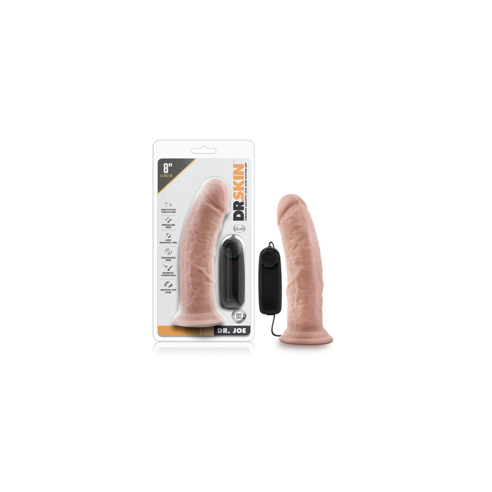 Dildo Vibrante Realista Dr. Joe - 8 Pulgadas Beige