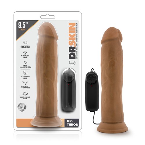 Dr. Skin Dr. Throb 9.5 inch Vibrating Dildo Tan