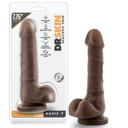 Dr. Skin Basic 7 Realistic Dildo 7.75 in. Brown