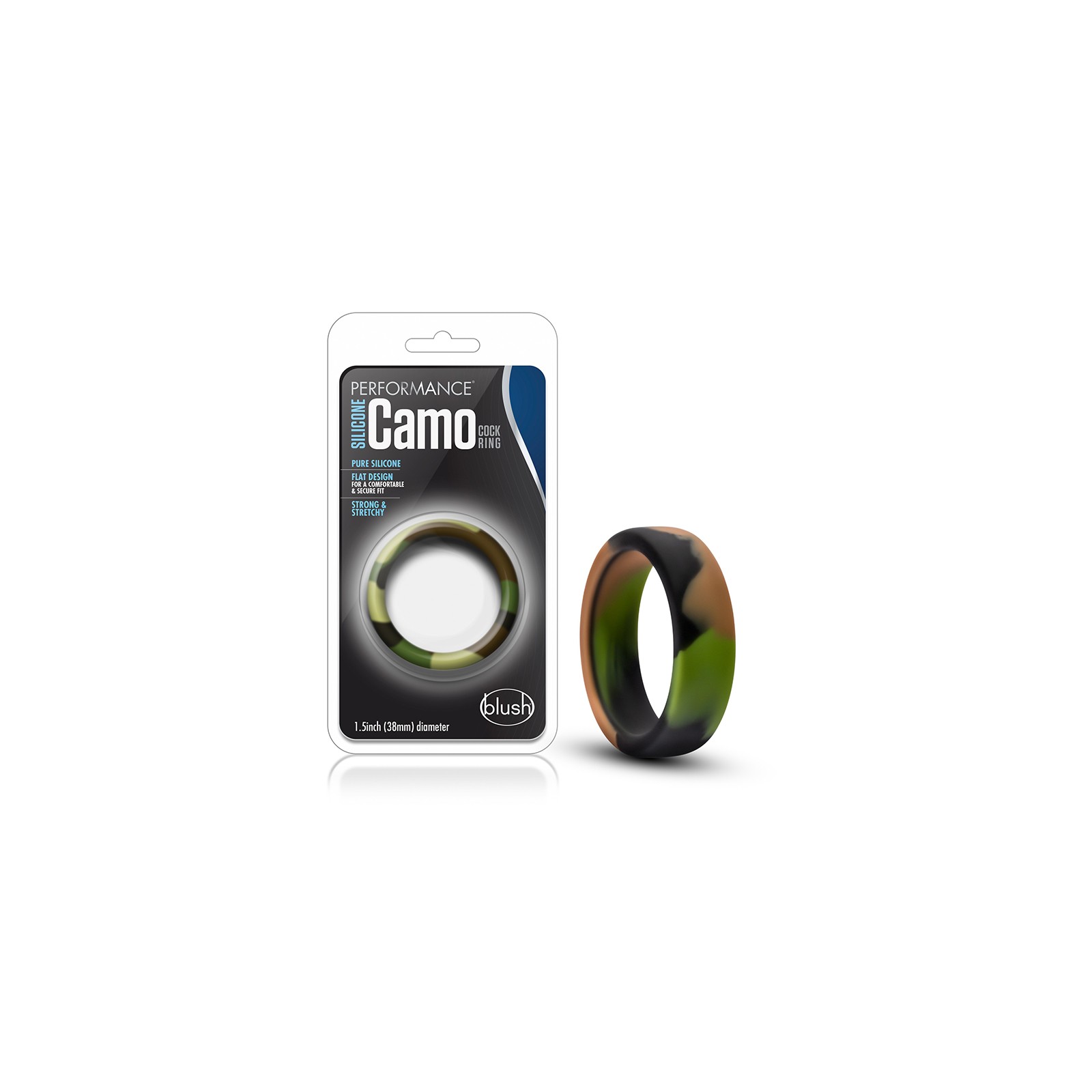 Performance Silicone Camo Cock Ring Green