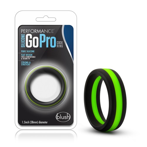 Performance Silicone Pro Cock Ring Black Green