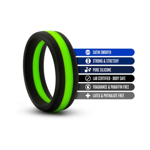 Performance Silicone Pro Cock Ring Black Green