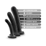 Kit Temptasia Twist Set de Dildos de Silicona de 3 Piezas Negro