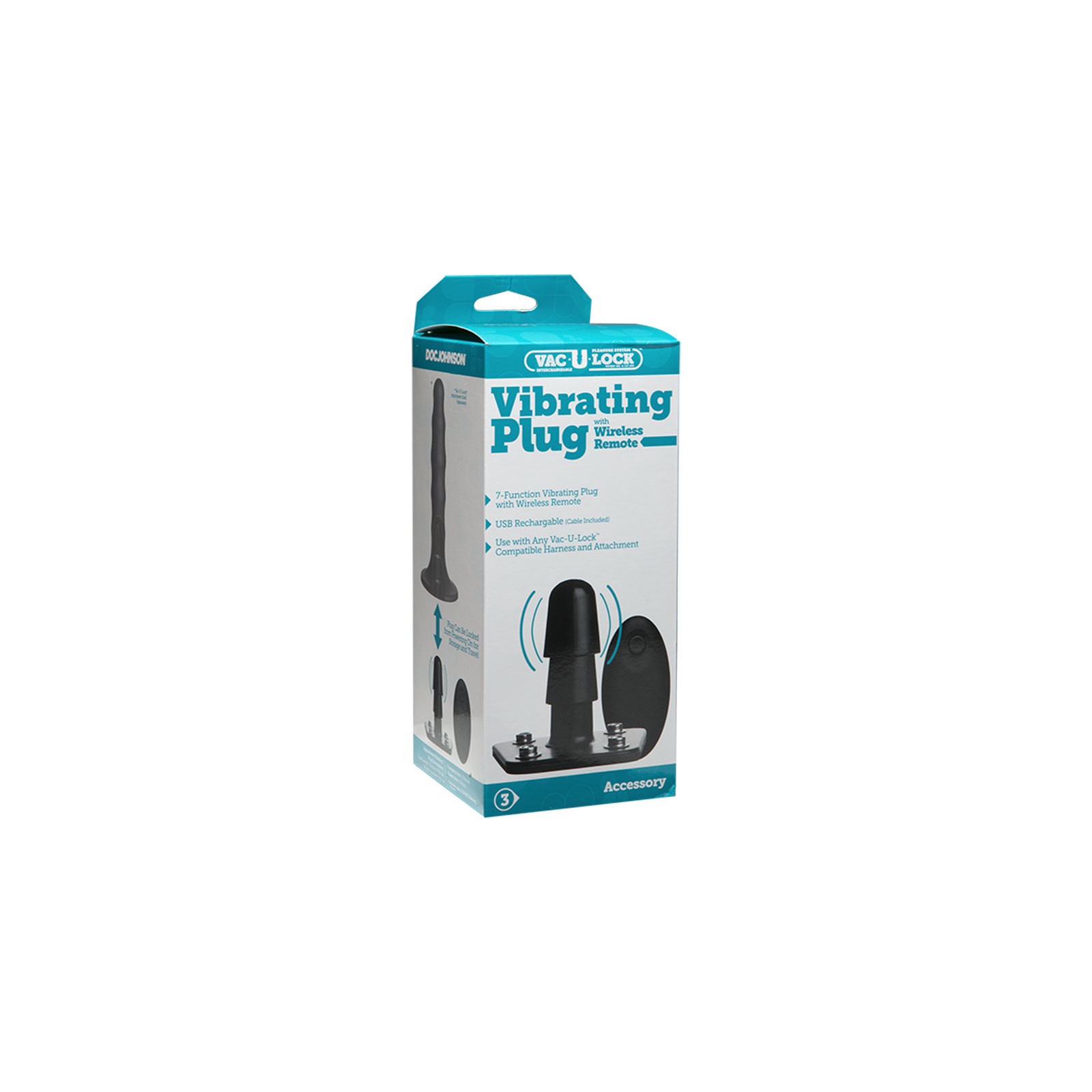 Plug Vibrante Vac-U-Lock con Control Remoto