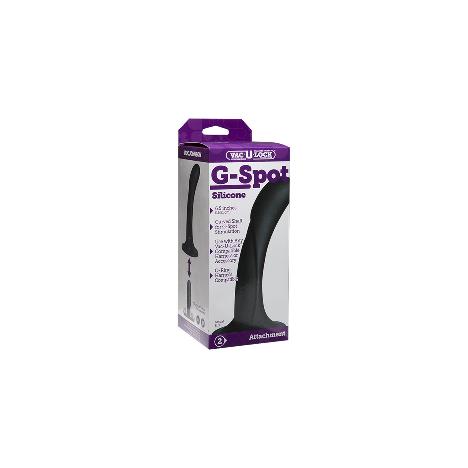 Vac-U-Lock G-Spot Silicone Dildo Attachment - Black