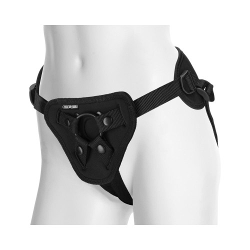 Vac-U-Lock Supreme Harness With Vibrating Plug Black