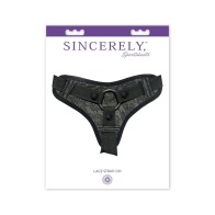 Sportsheets Adjustable Lace Strap-On Harness Black