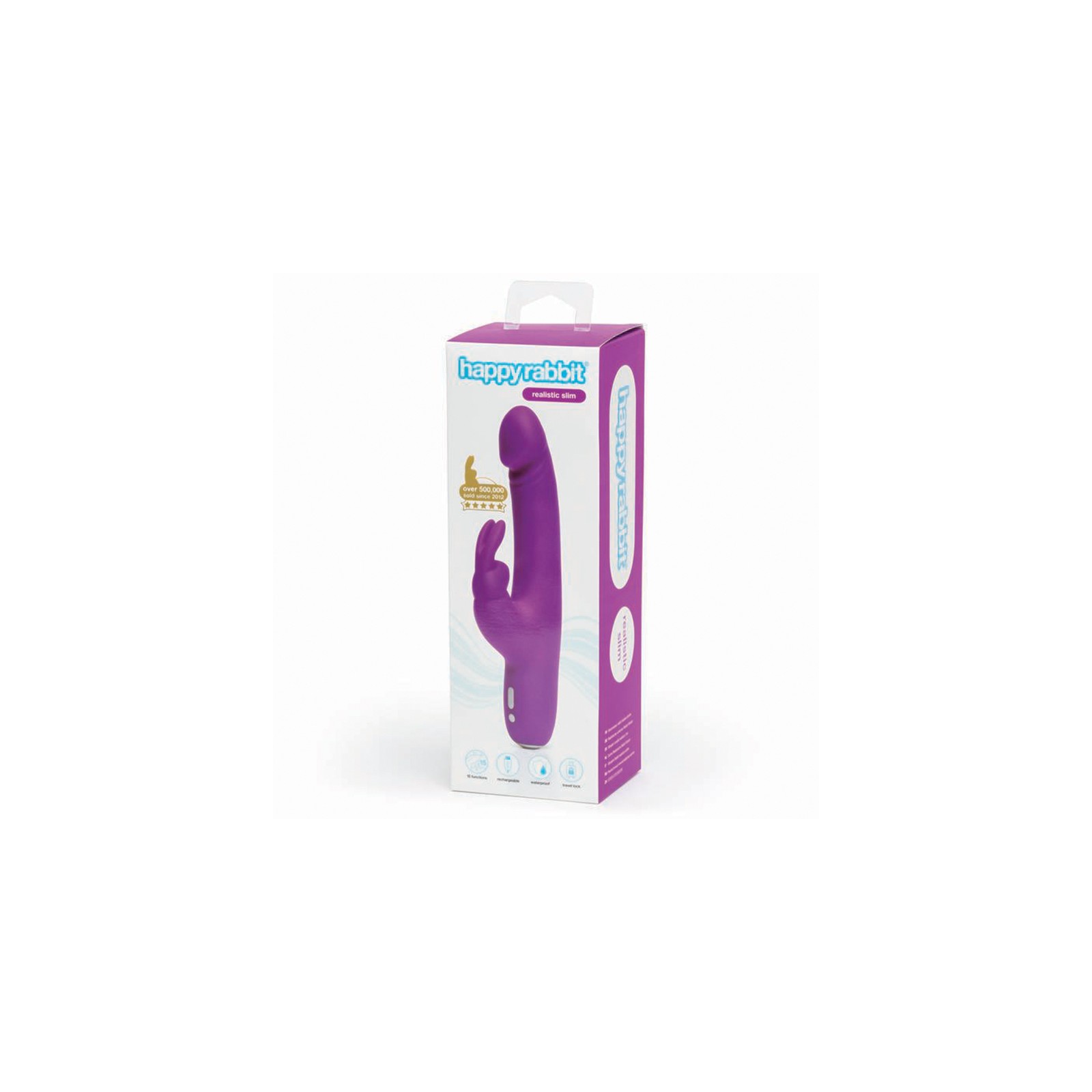 Happy Rabbit Realistic Slim Vibrator Purple