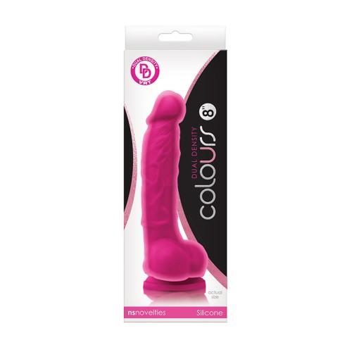 Dildo de Silicona Doble Densidad 8 Pulgadas Rosa