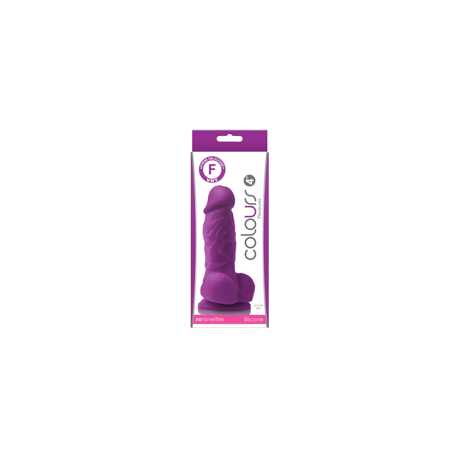 Dildo Morado Colours Pleasures de 4 Pulgadas - Silicona Segura Para el Cuerpo