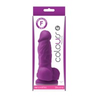 Dildo Morado Colours Pleasures de 4 Pulgadas - Silicona Segura Para el Cuerpo