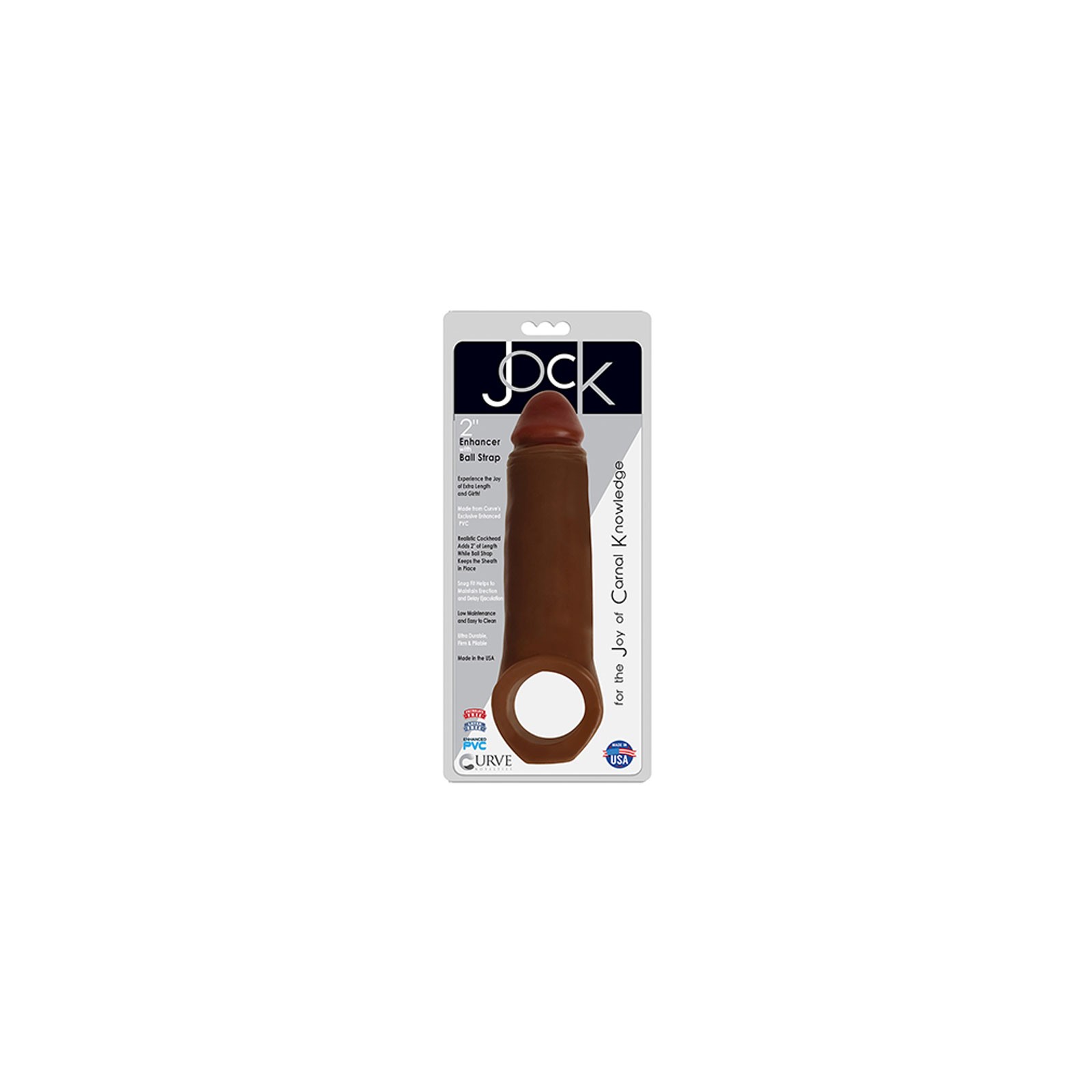 Curve Toys Jock Enhancer with Ball Strap Extension Brown