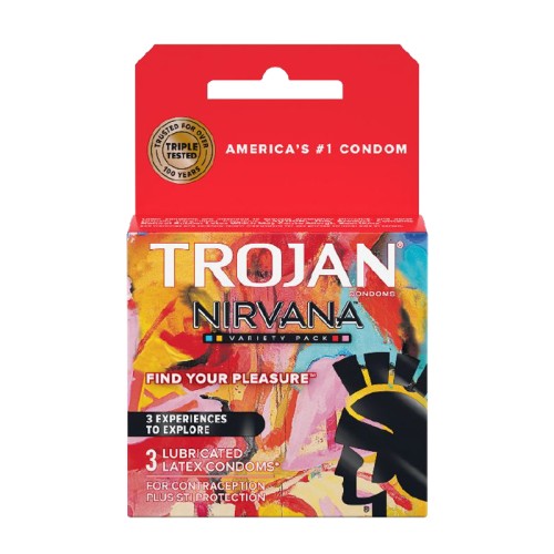 Trojan Nirvana 3-pack - Unique Condoms with Stimulating Features