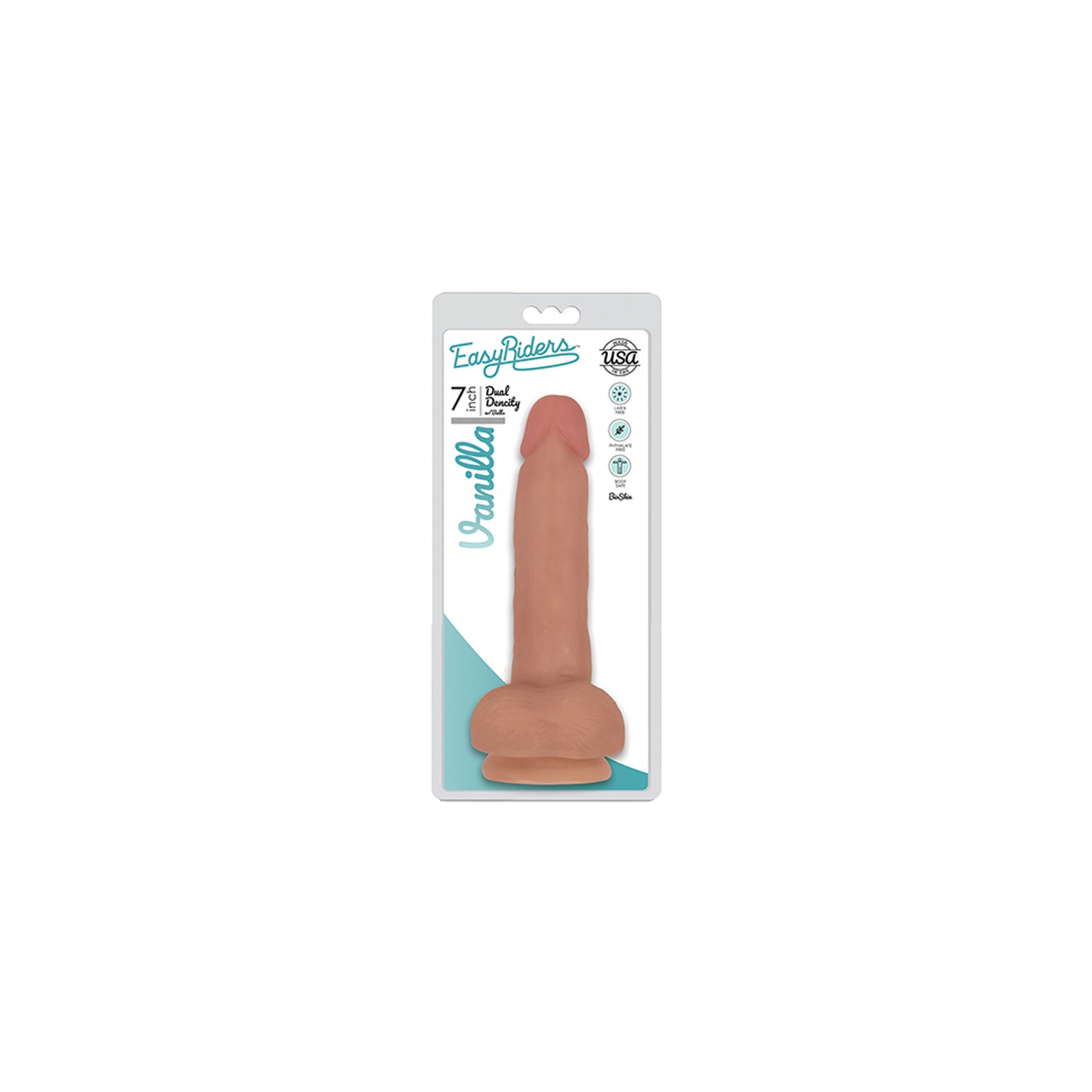 Dildo Dual Density Easy Riders con Testículos - 7 Pulgadas